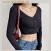 JT1683 百搭V领短款上衣 Ready Stock