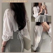JT2345 韩版薄款雪纺防晒衫 Ready Stock