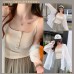 JT2940 百搭纽扣款吊带短款背心 Ready Stock