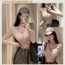 JT2943 辣妹V领纯色短款上衣 Ready Stock